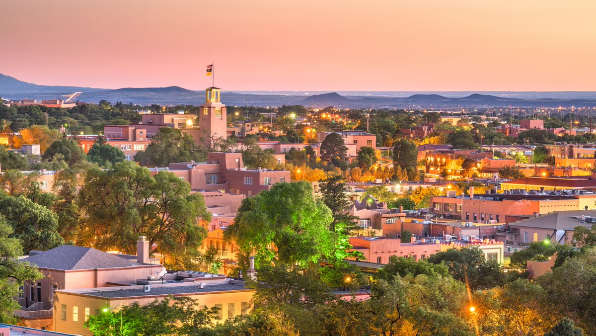 Santa Fe skyline at sunset